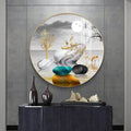 Modern Abstract Stone & Deer Art Circle Frame acrylic wall painting