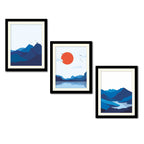 Abstract Mountain Landcape Wall Frame Set of Three