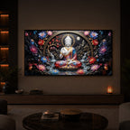 Colorful Buddha Modern Luxury Backlight Horizontal Wall Art