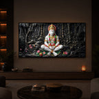 Lord Hanuman Modern Luxury Backlight Horizontal Wall Art