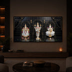 Maa Laxmi & Lord Venkateswara Modern Luxury Backlight Horizontal Wall Art