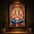 Shree Ganesh Modern Luxury Backlight Vertical Wall Art
