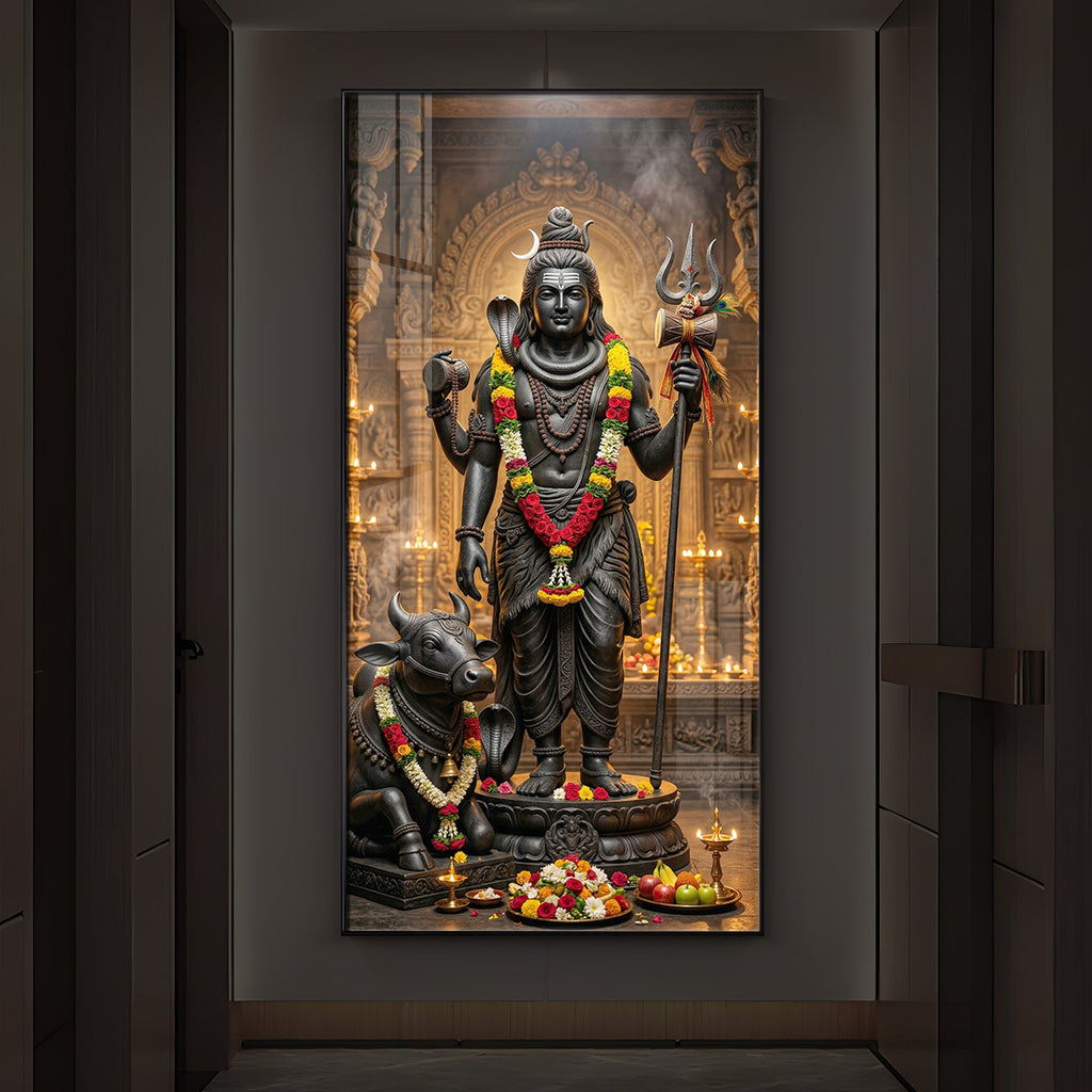 Divine Shivay Modern Luxury Backlight Vertical Wall Art