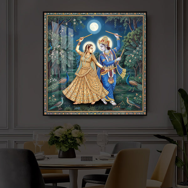 Radha Krishna Definition Of Love Modern Luxury Backlight Square Wall Art