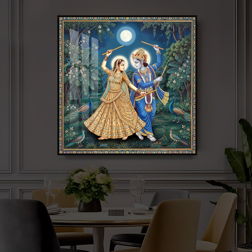 Radha Krishna Definition Of Love Modern Luxury Backlight Square Wall Art