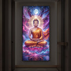 Lord Buddha Modern Luxury Backlight Vertical Wall Art