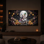 Generic Radha Krishna Romantic Modern Luxury Backlight Horizontal Wall Art