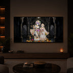 Spiritual Shree Radha Krishna Modern Luxury Backlight Horizontal Wall Art