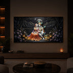 Hindu Deity Radha Krishna Modern Luxury Backlight Horizontal Wall Art