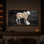 Decorative Kamdhenu Modern Luxury Backlight Horizontal Wall Art