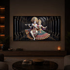Hindu Seities Radha & Krishna Modern Luxury Backlight Horizontal Wall Art