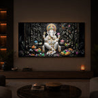 Divine Lord Ganesha Modern Luxury Backlight Horizontal Wall Art