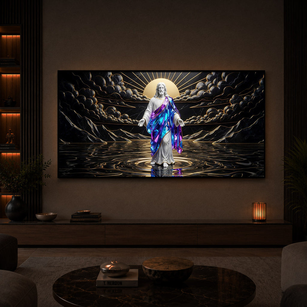 Jesus Christ Modern Luxury Backlight Horizontal Wall Art
