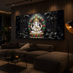 Depicts Lord Ganesha Modern Luxury Backlight Horizontal Wall Art