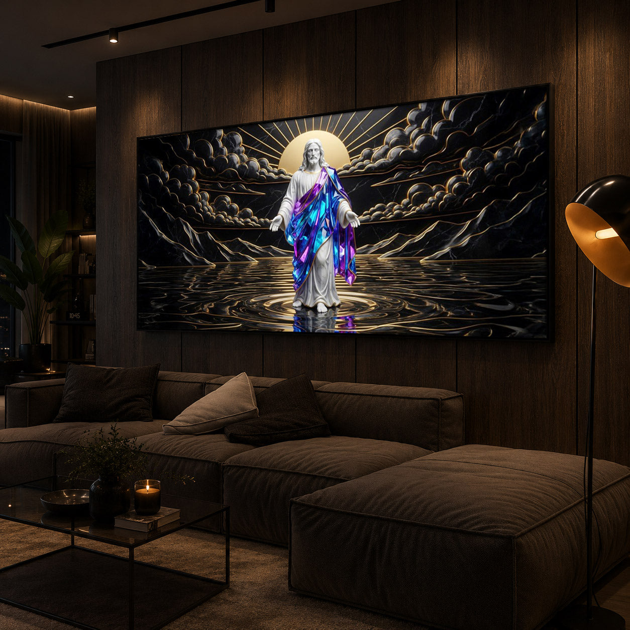 Jesus Christ Modern Luxury Backlight Horizontal Wall Art