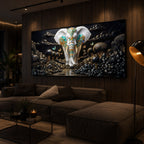 Majestic Elephant Modern Luxury Backlight Horizontal Wall Art
