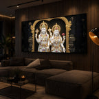 Lord Vishnu & Goddess Lakshmi Modern Luxury Backlight Horizontal Wall Art