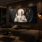 Heart Of Jesus Modern Luxury Backlight Horizontal Wall Art