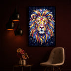 Imperial Lion Majesty Modern Luxury Backlight Vertical Wall Art
