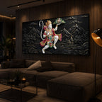 Lord Hanuman Carrying Sanjeevani Mountain Modern Luxury Backlight Horizontal Wall Art