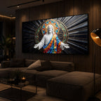 Divine Jesus Modern Luxury Backlight Horizontal Wall Art