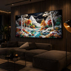 Mountain Serenity Modern Luxury Backlight Horizontal Wall Art