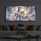 Krishna Radha Modern Luxury Backlight Horizontal Wall Art