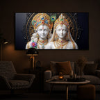 Generic Radha Krishna Modern Luxury Backlight Horizontal Wall Art