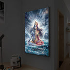 Ardhanarishvara Modern Luxury Backlight Vertical Wall Art
