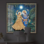 Radha Krishna Definition Of Love Modern Luxury Backlight Square Wall Art