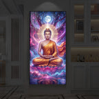 Lord Buddha Modern Luxury Backlight Vertical Wall Art