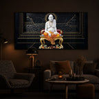 Swami Samarth Maharaj Modern Luxury Backlight Horizontal Wall Art