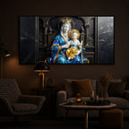 Mother Mary Holding Baby Jesus Modern Luxury Backlight Horizontal Wall Art