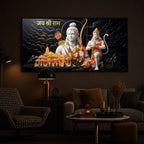 Lord Ram With Lord Hanuman Modern Luxury Backlight Horizontal Wall Art