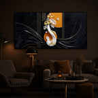 Black & Bold Modern Luxury Backlight Horizontal Wall Art