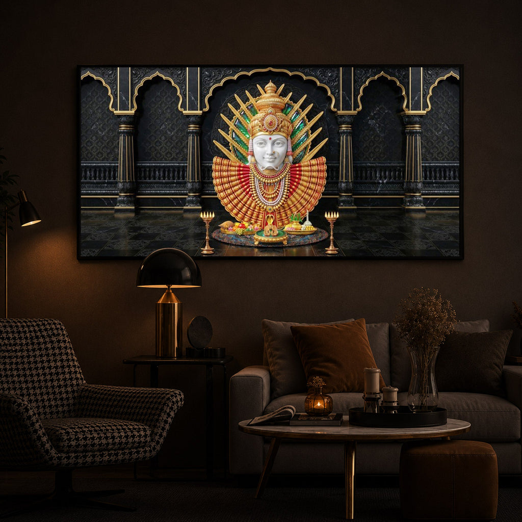 Goddess Renuka Modern Luxury Backlight Horizontal Wall Art