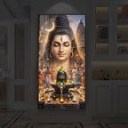 Lord Shiva Modern Luxury Backlight Vertical Wall Art