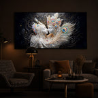 Depicts Radha Krishna Modern Luxury Backlight Horizontal Wall Art
