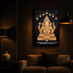 Lord Ganesha With Dark Background Modern Luxury Backlight Vertical Wall Art