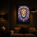 Imperial Lion Majesty Modern Luxury Backlight Vertical Wall Art