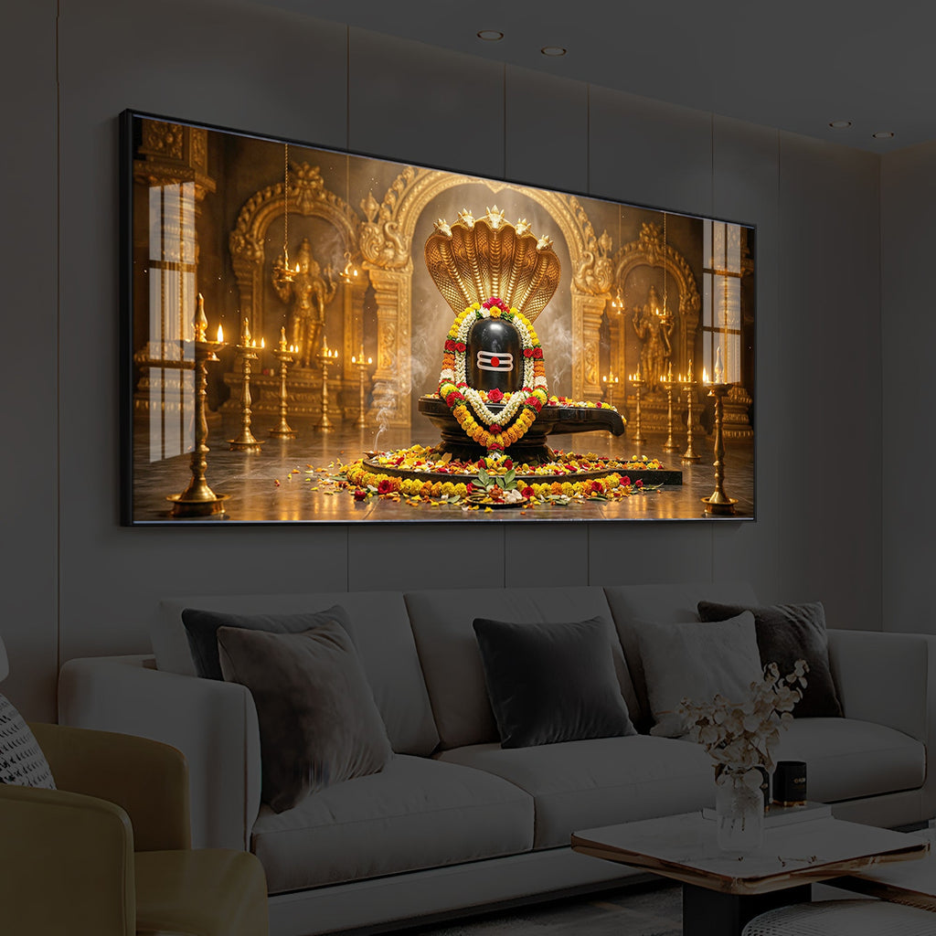 Bholenath Ji Modern Luxury Backlight Horizontal Wall Art