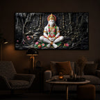 Lord Hanuman Modern Luxury Backlight Horizontal Wall Art