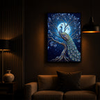 Blue Peacock Modern Luxury Backlight Vertical Wall Art
