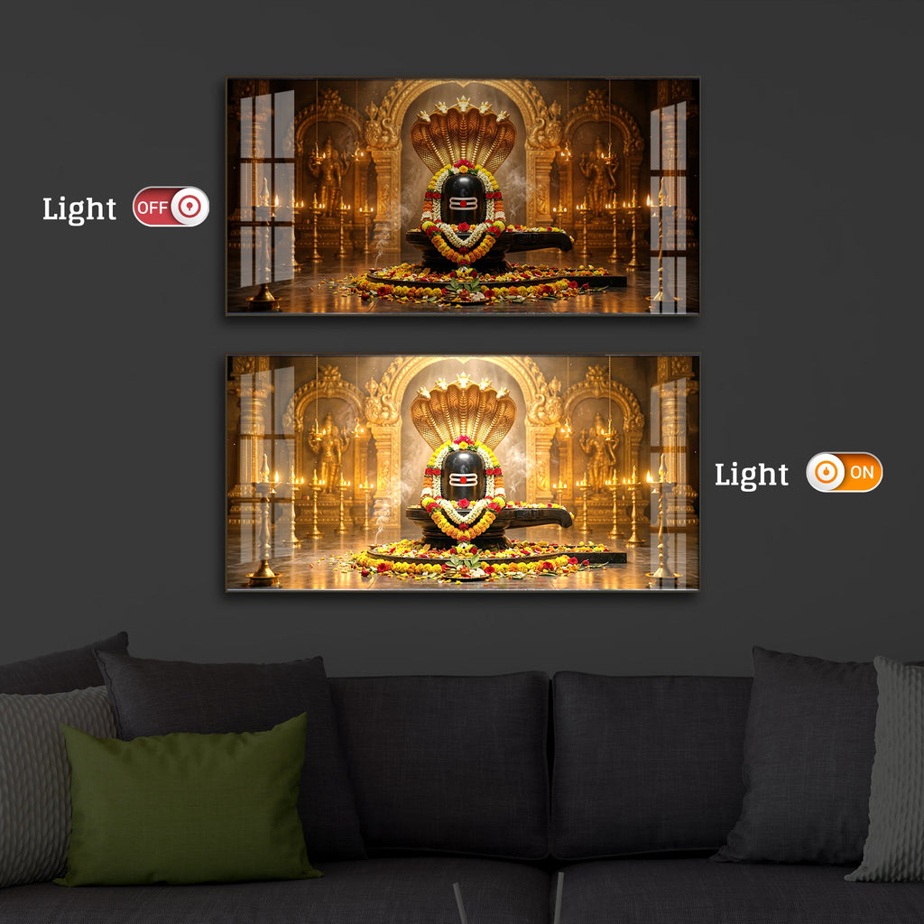 Bholenath Ji Modern Luxury Backlight Horizontal Wall Art