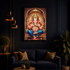 Shree Ganesh Modern Luxury Backlight Vertical Wall Art