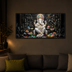Divine Lord Ganesha Modern Luxury Backlight Horizontal Wall Art