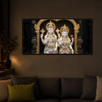Lord Vishnu & Goddess Lakshmi Modern Luxury Backlight Horizontal Wall Art