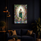 Divine Good Shepherd Jesus Modern Luxury Backlight Vertical Wall Art