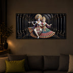 Hindu Seities Radha & Krishna Modern Luxury Backlight Horizontal Wall Art