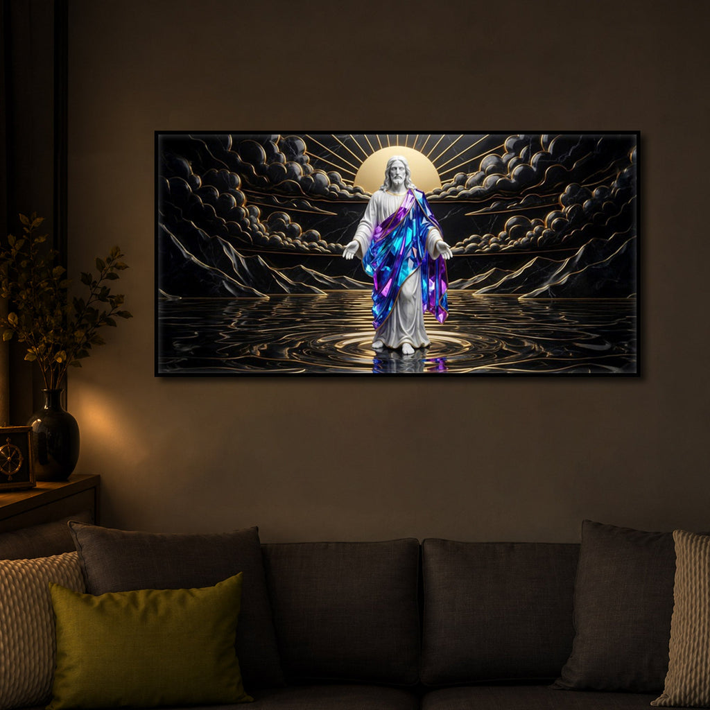 Jesus Christ Modern Luxury Backlight Horizontal Wall Art